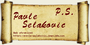 Pavle Selaković vizit kartica